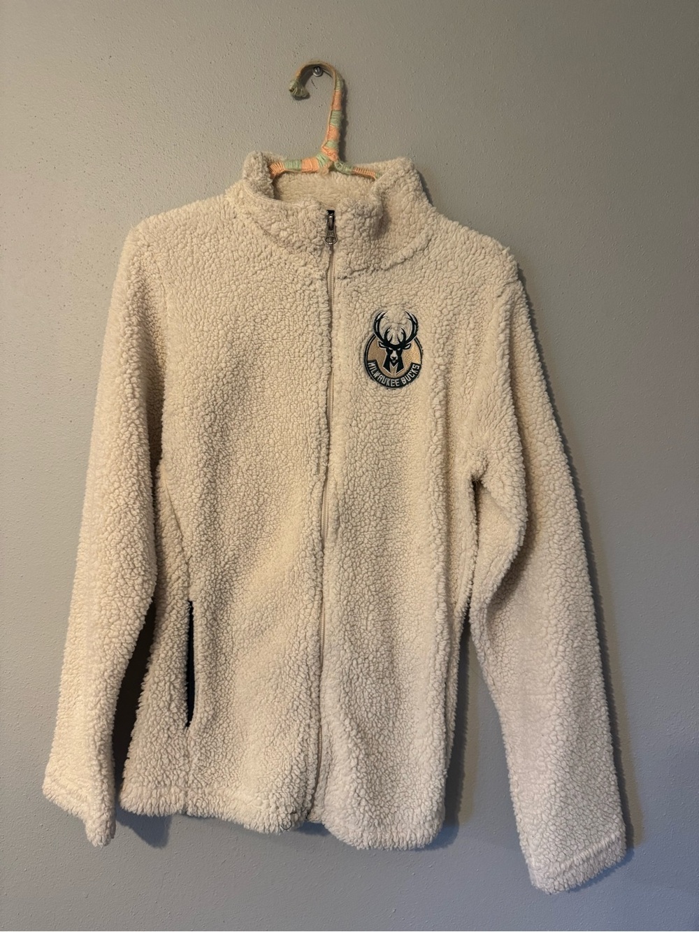 NBA Cream Sherpa Full-Zip Hoodie with Deer Crest - Kids